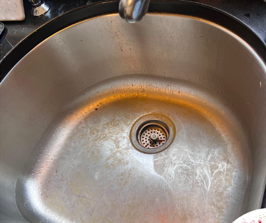Before – Stainless steel sink